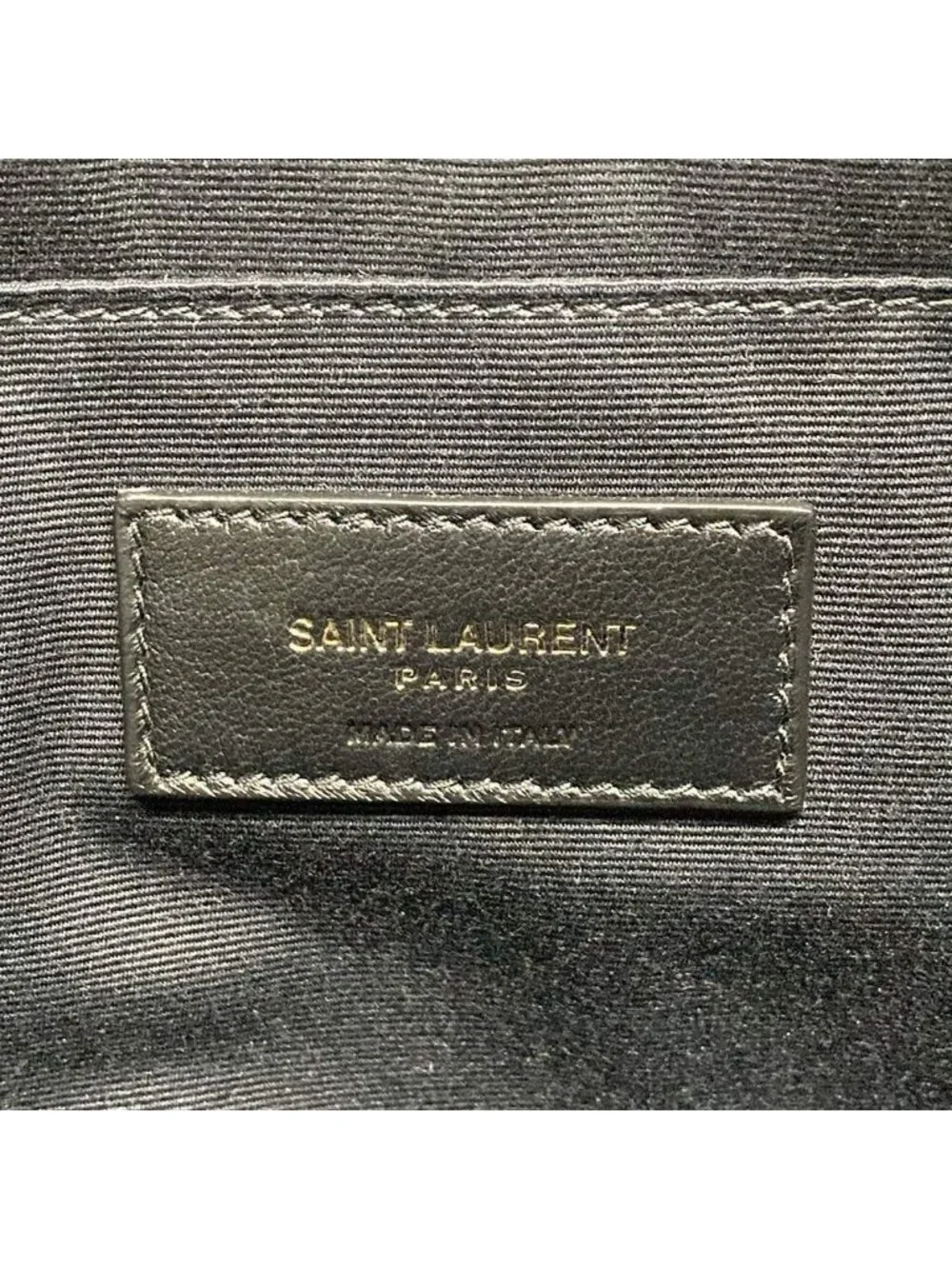 ★SOLD★ Saint Laurent Paris Clutch Pouch Rive Gauche White Black Leather - Picture 8 of 11